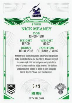 2023 NRL Traders Elite - Mojo Emerald #ME069 Nick Meaney Back
